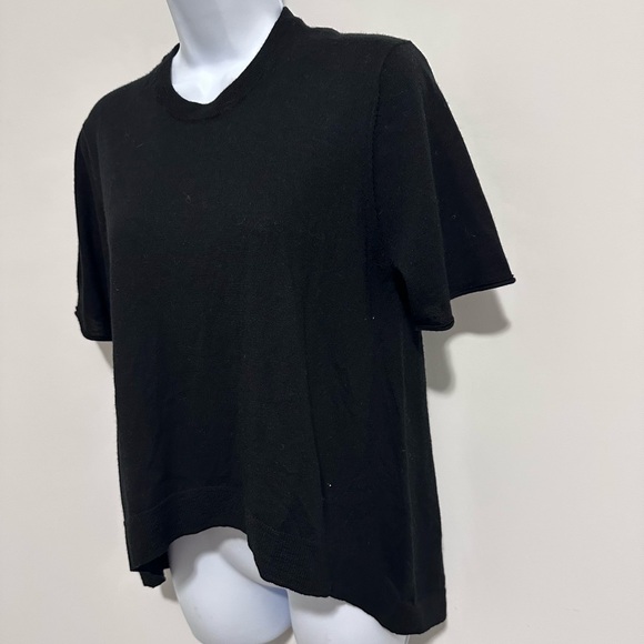 Zadig & Voltaire Merino Wool Ida Biz Black Short Sleeve T-Shirt - Amour - Small - Picture 3 of 6